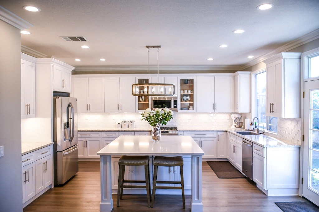 Sparkling clean white kitchen